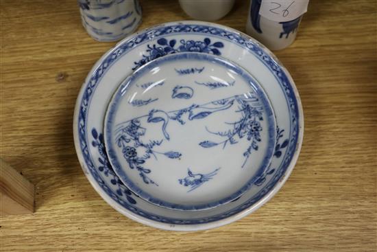 A collection of mixed 18th/19th century blue and white Chinese ceramics (mostly damaged)